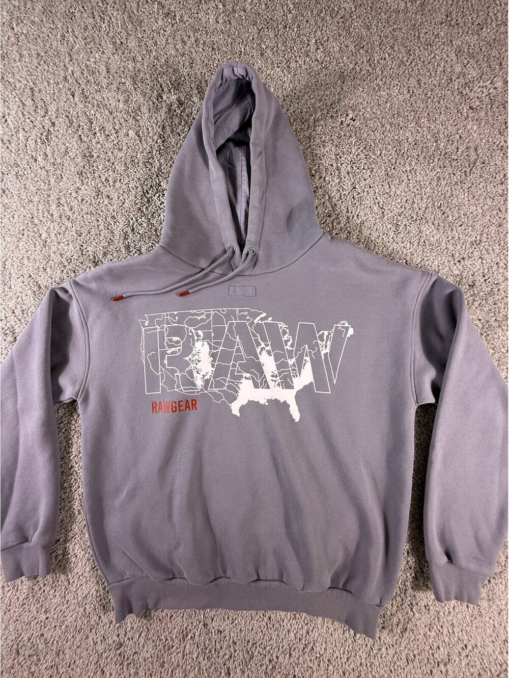 Rawgear Hoodie Size Men’s Medium Blue Graphic Print